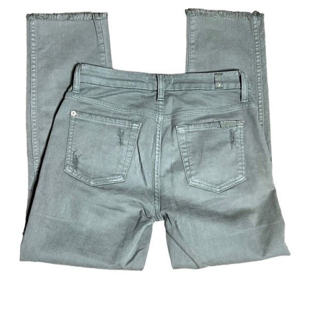 7 For All Mankind Olive Green Cropped Jeans Size 26